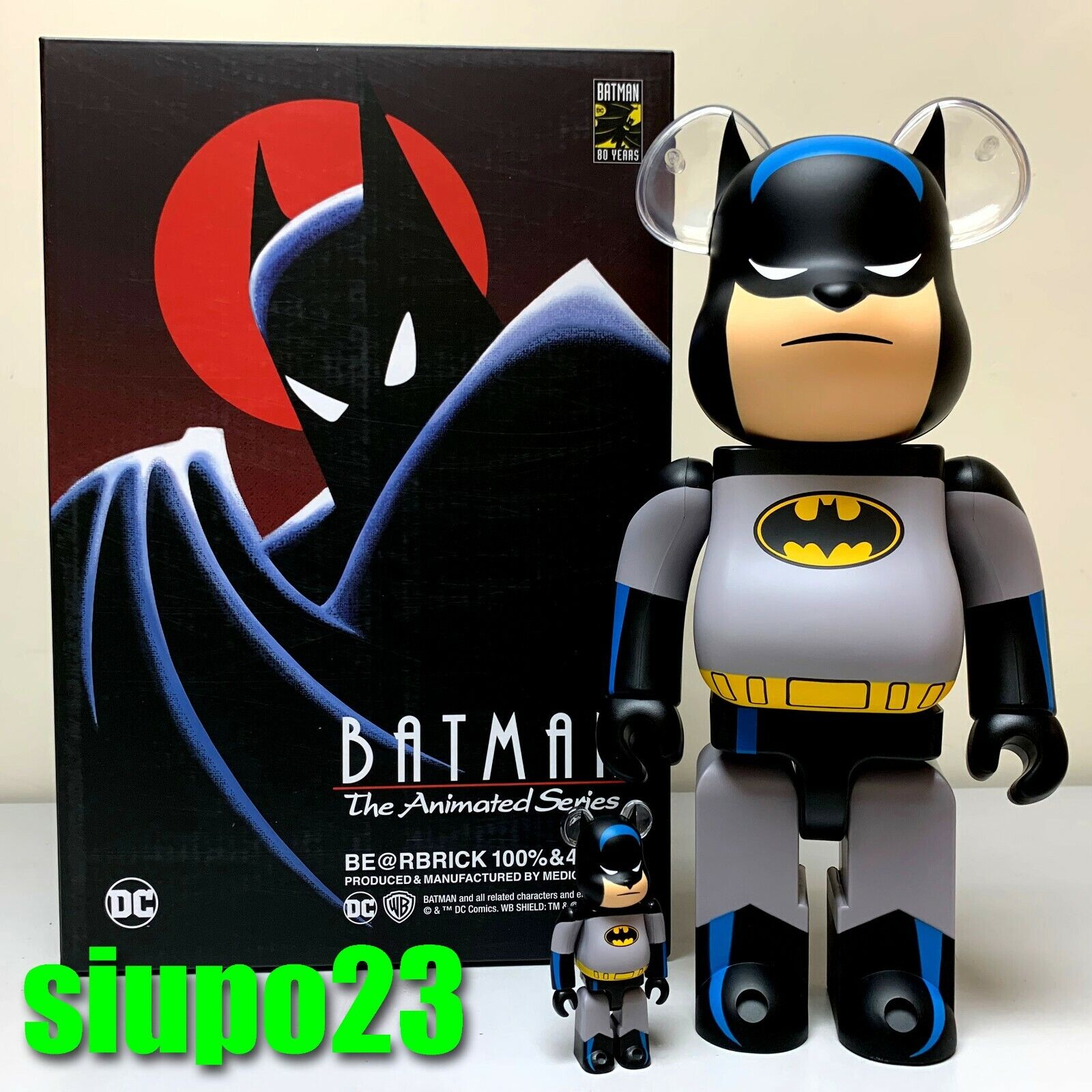 Medicom 400% + 100% Bearbrick ~ BATMAN ANIMATED Be@rbrick