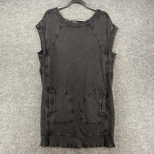 Anthropologie Daily Practice Dress Womens XS Black Acid Wash Mini Sweat Shift