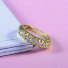 Vintage Jewellery Gold Band Ring with White Sapphires Antique Deco Jewelry