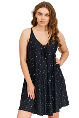 Coco Reef Women's Cast-Black Sleeveless Polka Dot Cover-Up Dress Size Medium