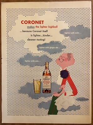 1947 Coronet Brandy Paul Rand Waiter Highball Design Art Vintage Print Ad