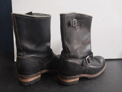 Skechers Black Leather Engineer Motorcycle Boots US mens 9 D - Picture 3 of 5