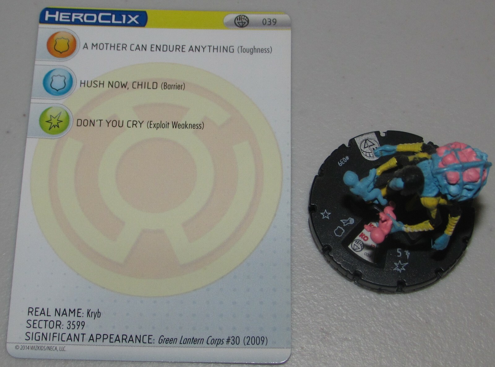 KRYB (SINESTRO CORPS) 039 War of Light DC HeroClix Rare Yellow Lantern