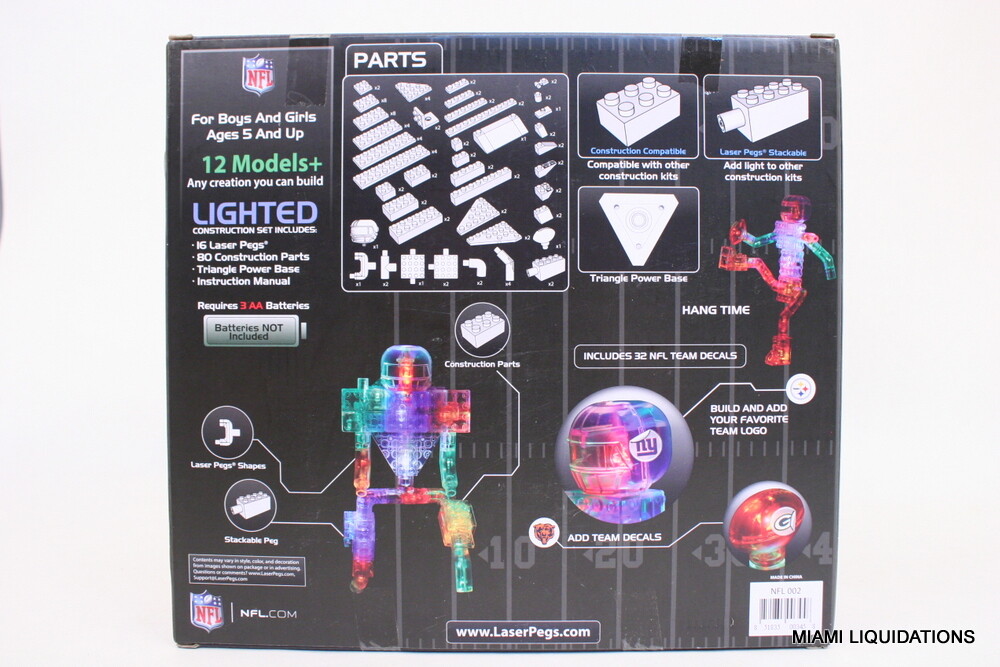 Laser Pegs NFL 002 National Football League Set 12-in-1 Light Up Limited  Edition