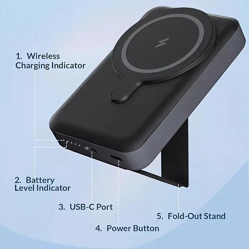 MagSafe Magnetic Wireless Power Bank 5000mAh Charger Fast Charging for iPhone - Picture 2 of 15