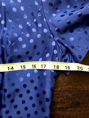 VTG Maggy London Womens Royal Blue Silk Short Sleeve Polka Dot Midi Dress Size 6 - Picture 4 of 8