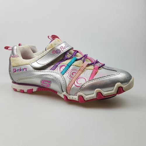 Girl's SKECHERS 'Bella Ballerina' Sz 1.5 US Shoes Spin Silver | 3+ Extra 10% Off