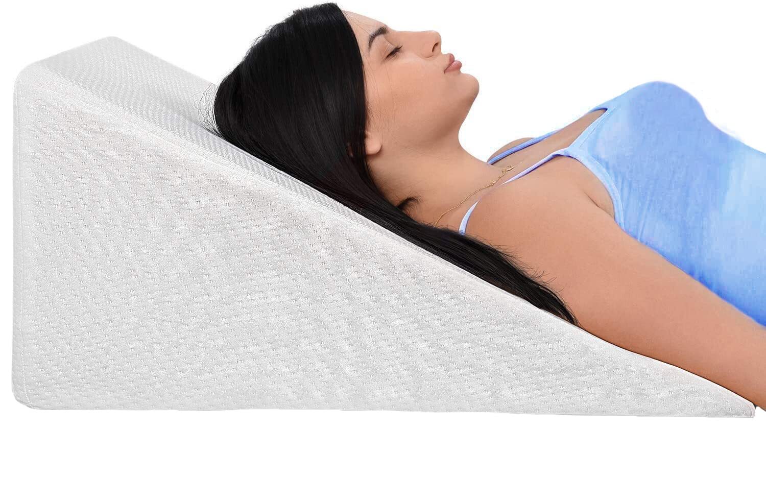 Ebung 12in Memory Foam Bed Wedge Pillow - 45 Degree Incline for Comfort & Support