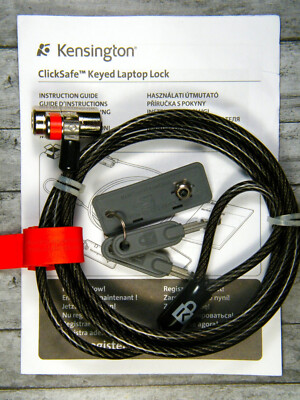 LAPTOP LOCK, CABLED, KEYED, PREMIUM KENSINGTON CLICKSAFE  TECHNOLOGY K64637WW  