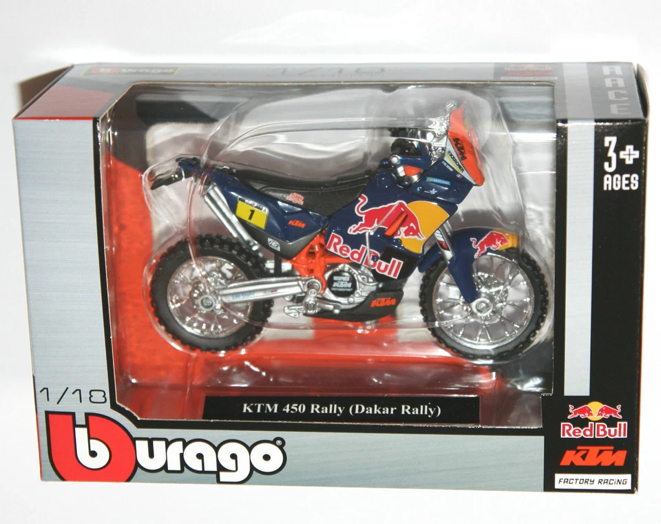 Bburago 1:18 Dakar Rally KTM Sxf 450 Toy Modell Cyril Despres Enduro Motocross - Bild 3 von 4