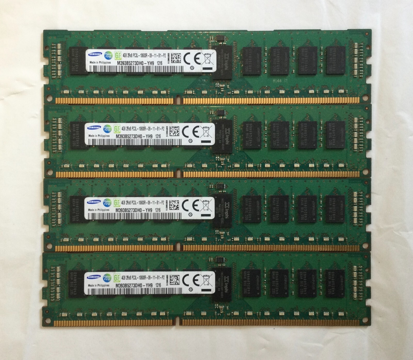 Samsung 4gb 2rx8 Pc3l 10600r 09 10 B0 D2 Samsung 16GB (4x4GB) 2Rx8 PC3L-10600R M393B5273DH0-YH9 | eBay