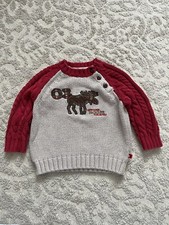 Vintage Oshkosh Genuine Kids Moose Cable Knit Cotton Sweater Buttons 18 Months