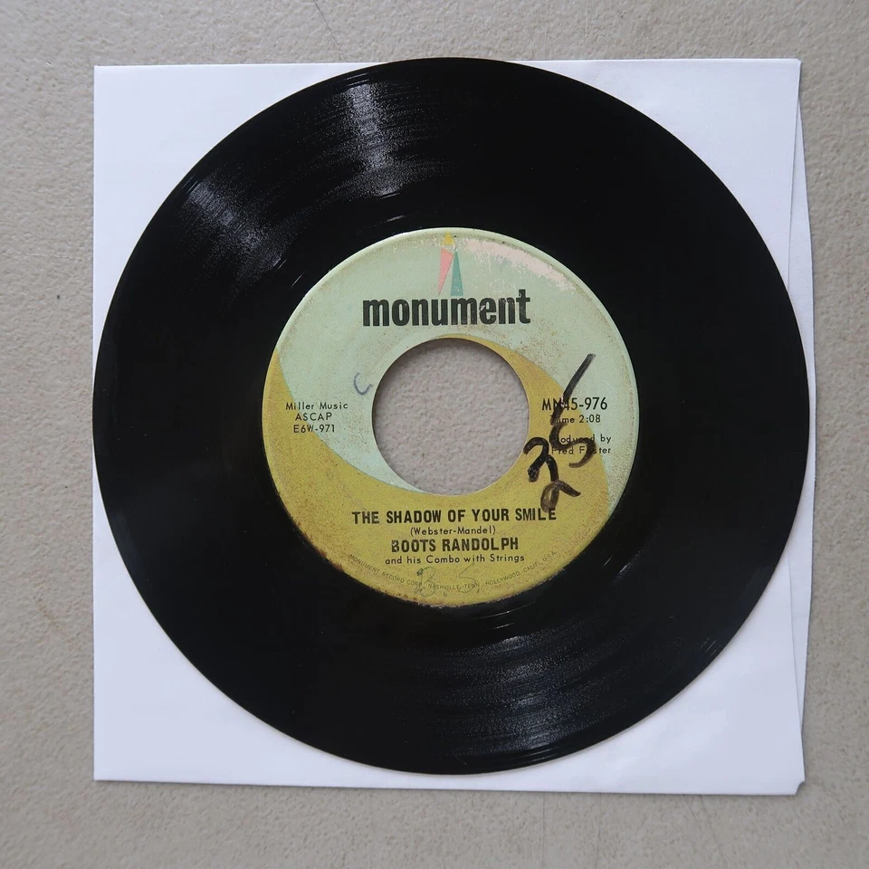 BOOTS RANDOLPH I'LL JUST WALK AWAY/THE SHADOW OF YOUR SMILE VINYL 45 VG 21-64 Foto 2 de 2