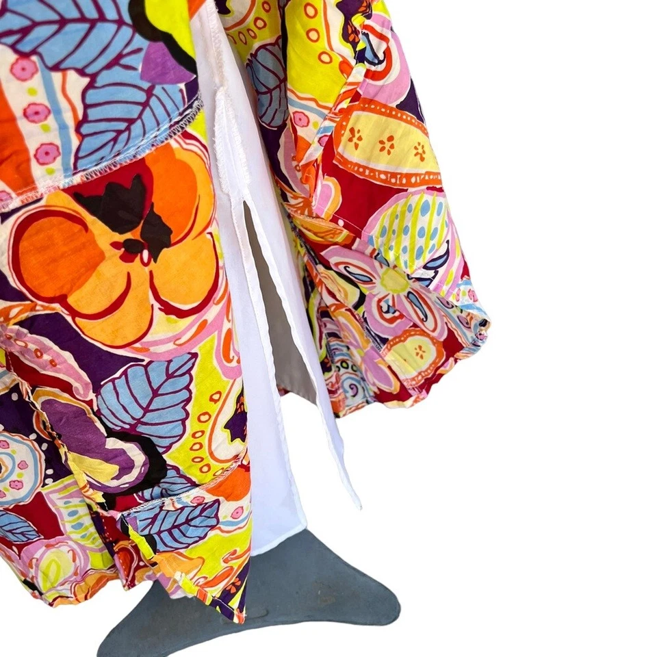 Falda vintage años 90 Peter Nygard seda/algodón mod paisley con volantes dobladillo-seda talla 8 Foto 4 de 4