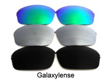Galaxy Replacement Lens For Oakley Half Wire 2.0 Sunglasses Black/Titanium/Green