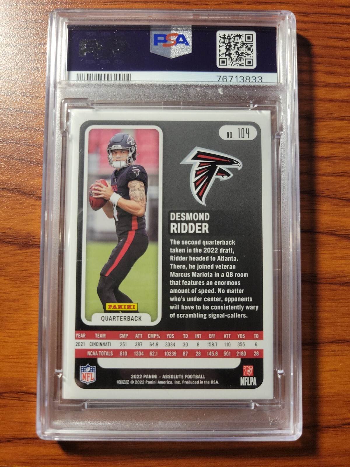 2022 Panini Absolute - Rookies Desmond Ridder #104 Spectrum /275 (RC ...