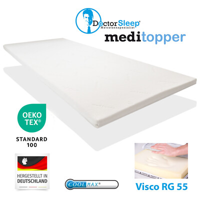 Viscoelastische Matratzenauflage Viscoauflage 170 x 190 x 5cm Coolmax Härte 2