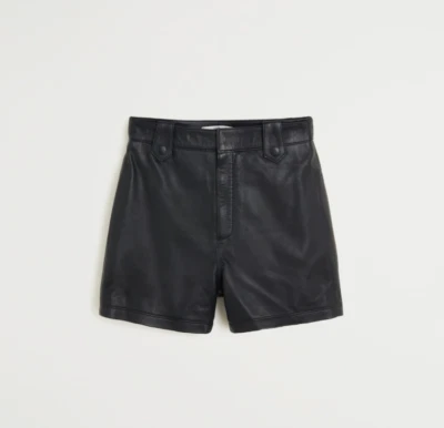 Beau Short Mango 100% Cuir Noir T.M NEUF+ETIQUETTE - Photo 1/4
