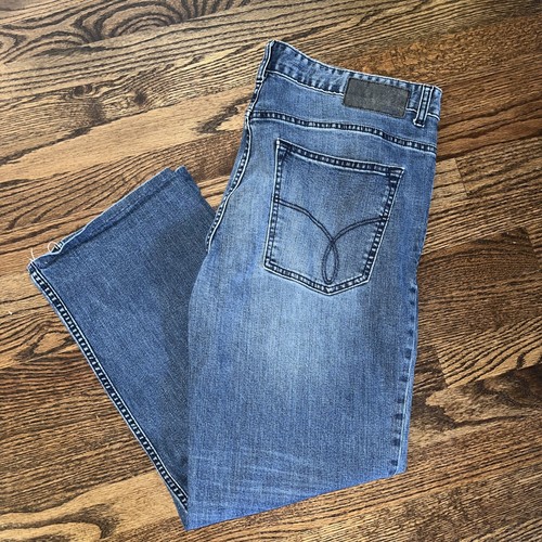 Calvin Klein Mens Size 36x27 Med Wash Straight Leg Denim Jeans - Picture 1 of 11