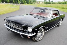 1964 Ford Mustang Black Convertible 24x36 Inch Poster Vintage Classic Car