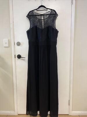 CITY CHIC Black Lace Goddess Evening Formal Dress Plus Size XL