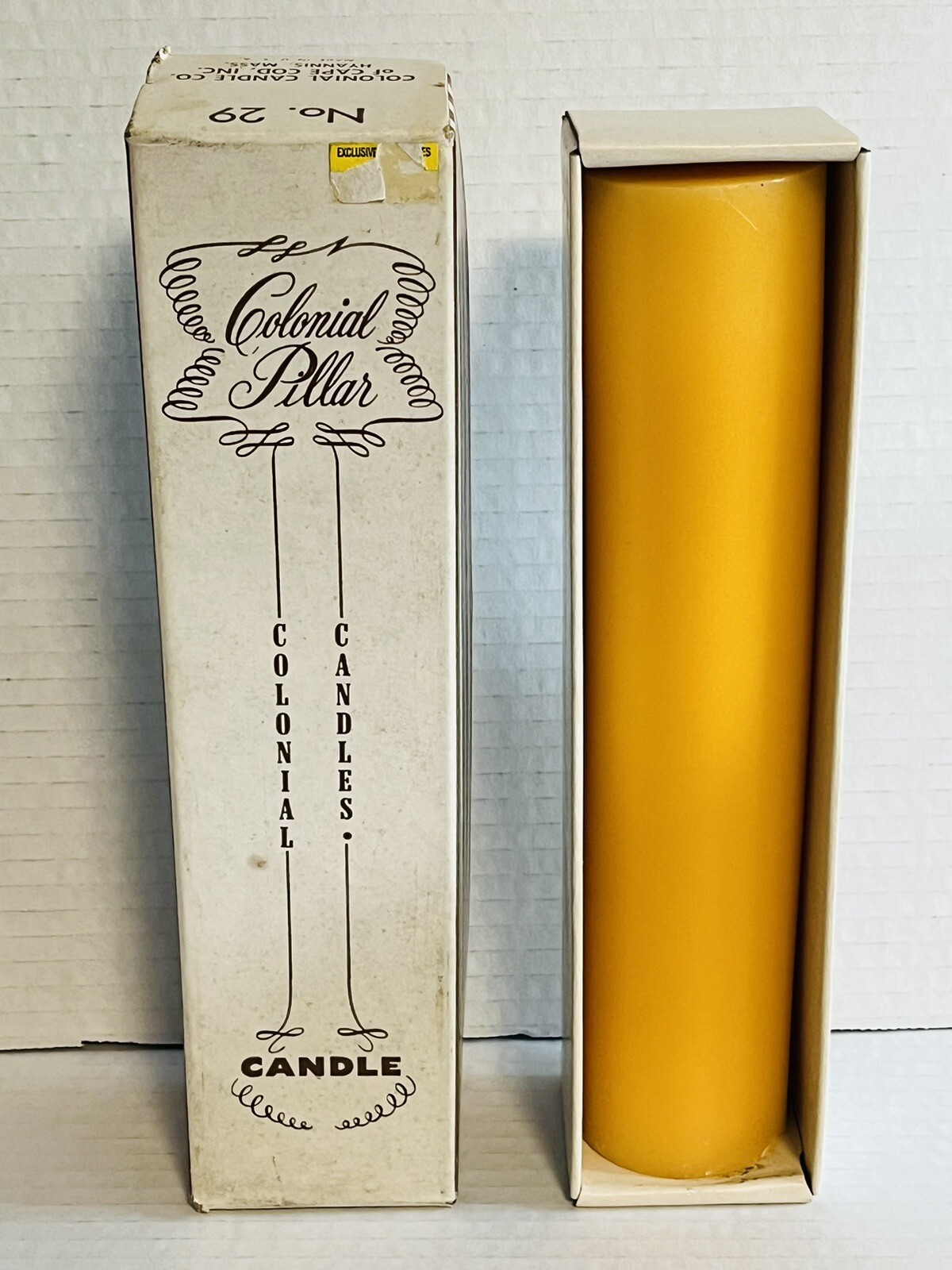 VTG Pillar Colonial Candle Of Cape Cod MARIGOLD 29 New In Box Single