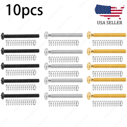 10-Pcs 27mm Metric Humbucker Pickup Height Screws with Spring For Les Paul SG