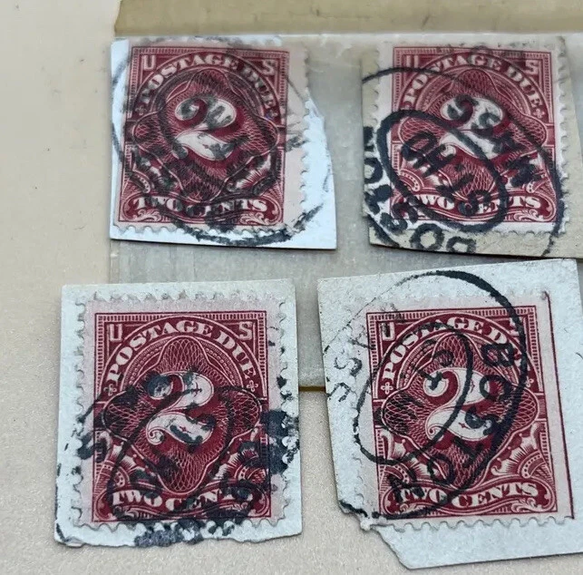 LOT OF 11 Scott #J60 used stamps ALL HAND CANCEL BOSTON On Paper - Image 3 of 4