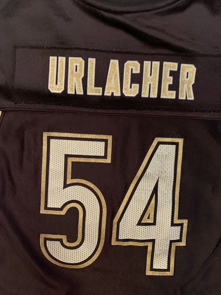 Camiseta Feminina Brian Urlacher Chicago Bears Reebok Tamanho XL Vintage Ouro Preto - Imagem 3 de 4