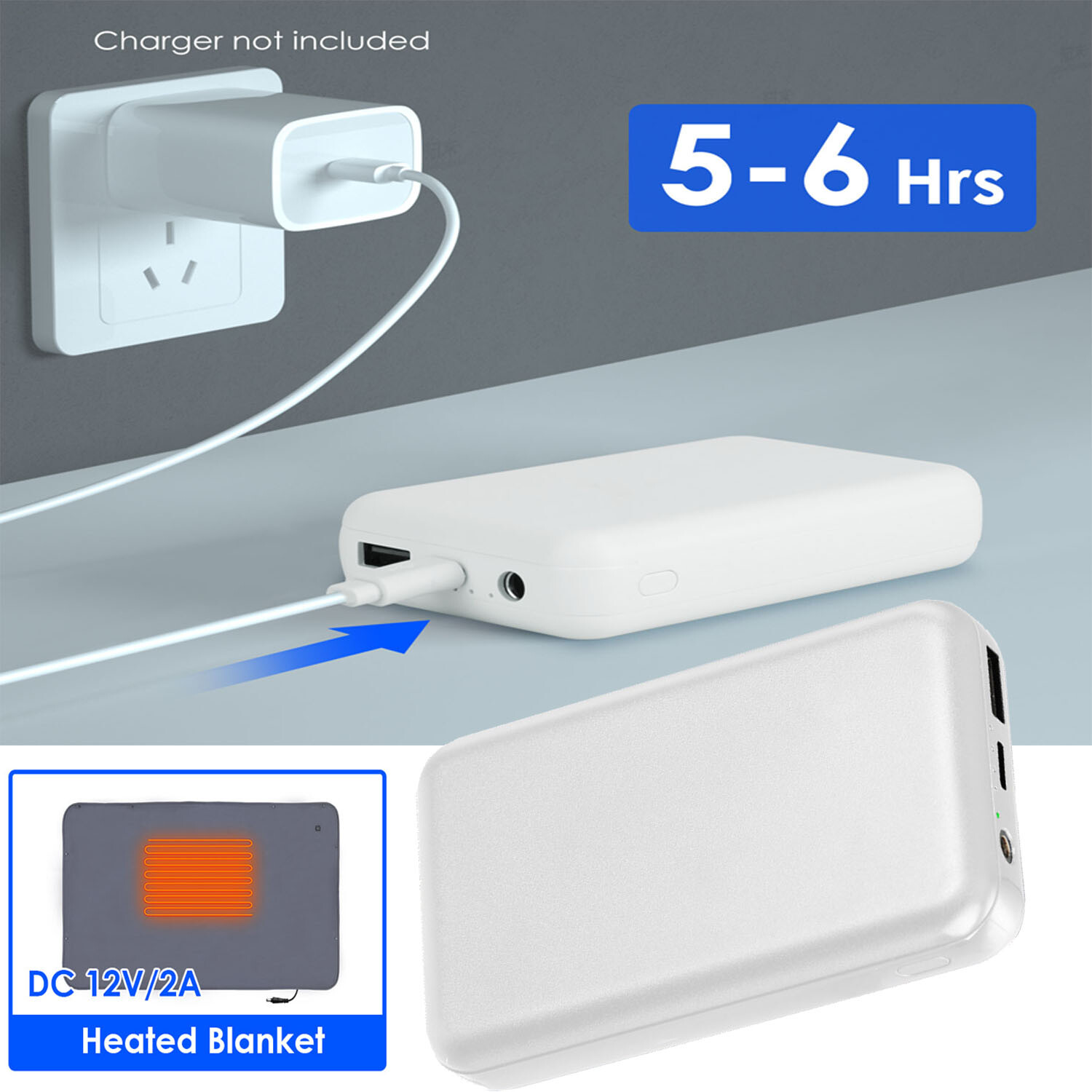 Portable Charger 10000mAhType-C Charging Battery Pack Charger w/ Digital Display-image