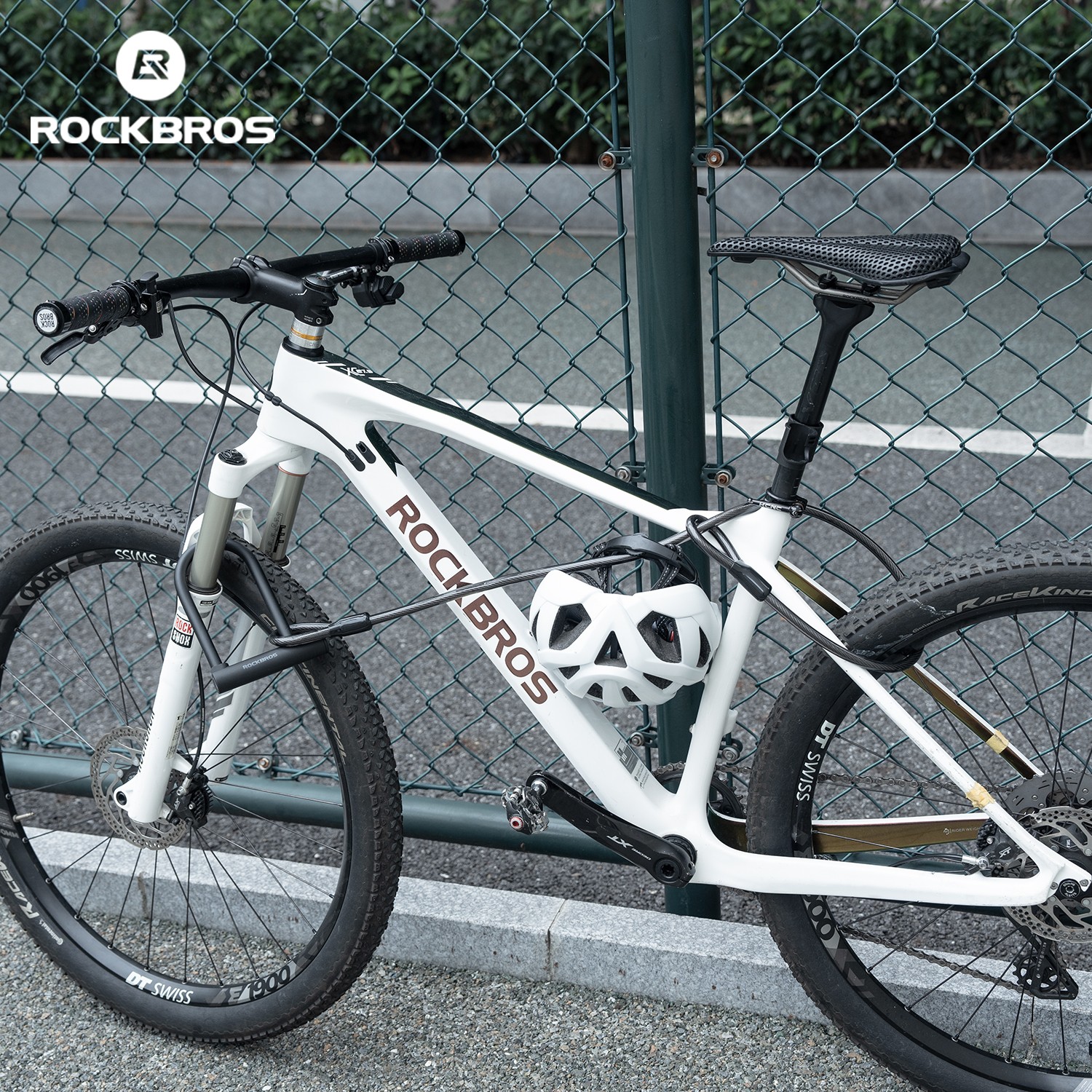 ROCKBROS Bike U Lock,13mm Heavy Duty Anti-theft with 4ft Cab