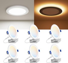 6-Pack 6 Inch LED Recessed Light 5CCT Night Light Dimmable ETL IC Rated