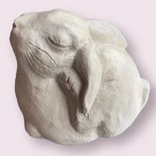 Rabbit Figurine Garden Statue By Telle M Stein Hand Cast The Stone Bunny Easter