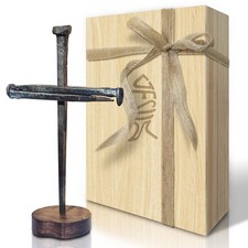 Jesus Christ Crucifixion Nail Metal Cross Wooden Base, Religious Gifts for Mo...
