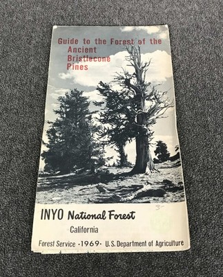 1969 Inyo National Forest Guide Ancient Bristlecone Pines Map California USDA