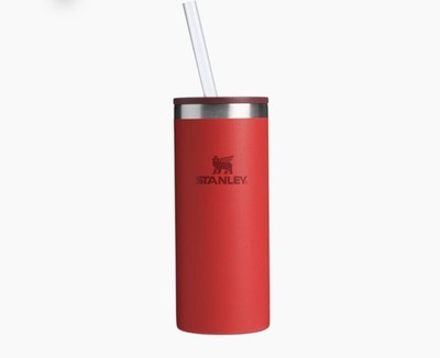Stanley The Everyday Slim Can Cooler Cup 10 oz With Straw & Lid, Chili Red
