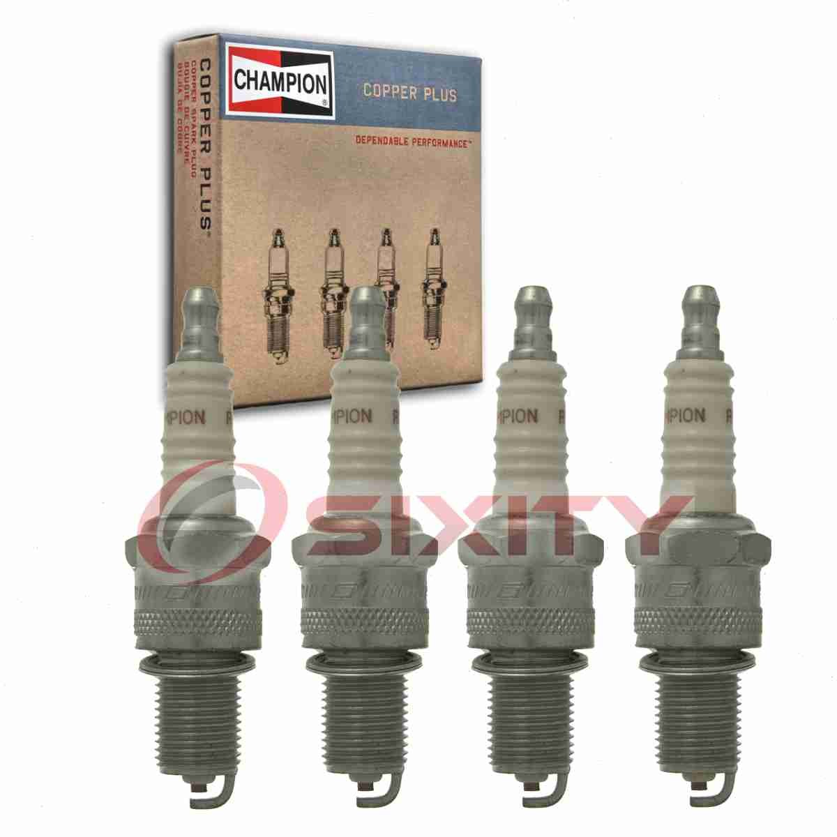 4 pc Champion Copper Plus Spark Plugs for 1987-1994 Mitsubishi Precis 1.5L rc