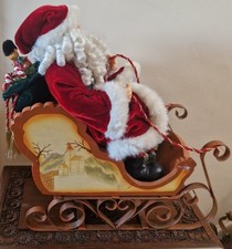 Gorgeous Large Vintage Santa Claus Figure in His Sleigh