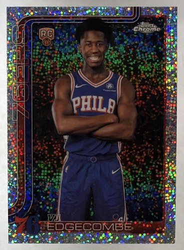 2025 Topps Chrome Update VJ Edgecombe #153 Image Variation Speckle Refractor RC
