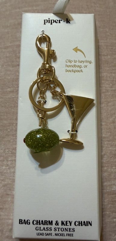 Piper K Martini Olive Keychain Charm