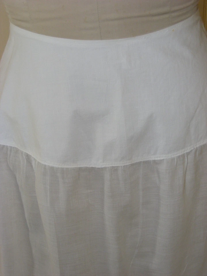 ENAGUA VICTORIANA SEGUNDA CAPA SLIP ALGODÓN OJALES ENCAJE FALDA CORTA ENAGUA Foto 4 de 4