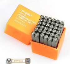 Professional 36Pcs.Steel Metal Alphabet and Figure Punch Set (5/32”) 4mm Upper