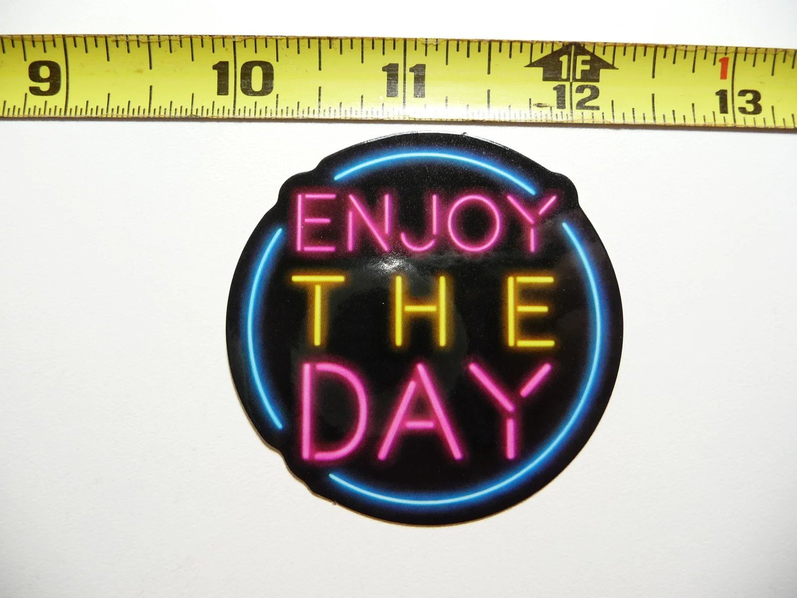 Enjoy The Day Small Sticker Decal Neon Style Motivational Positive