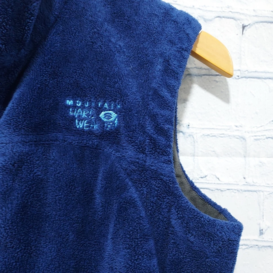 Chaleco Mountain Hardwear Para Mujer S Azul Oscuro Suave Polar Chaleco Cremallera Completa Clima Frío Foto 4 de 4