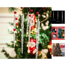 Stunning Clear Icicle Ornaments - 72-Piece Set for Christmas and Winter Events