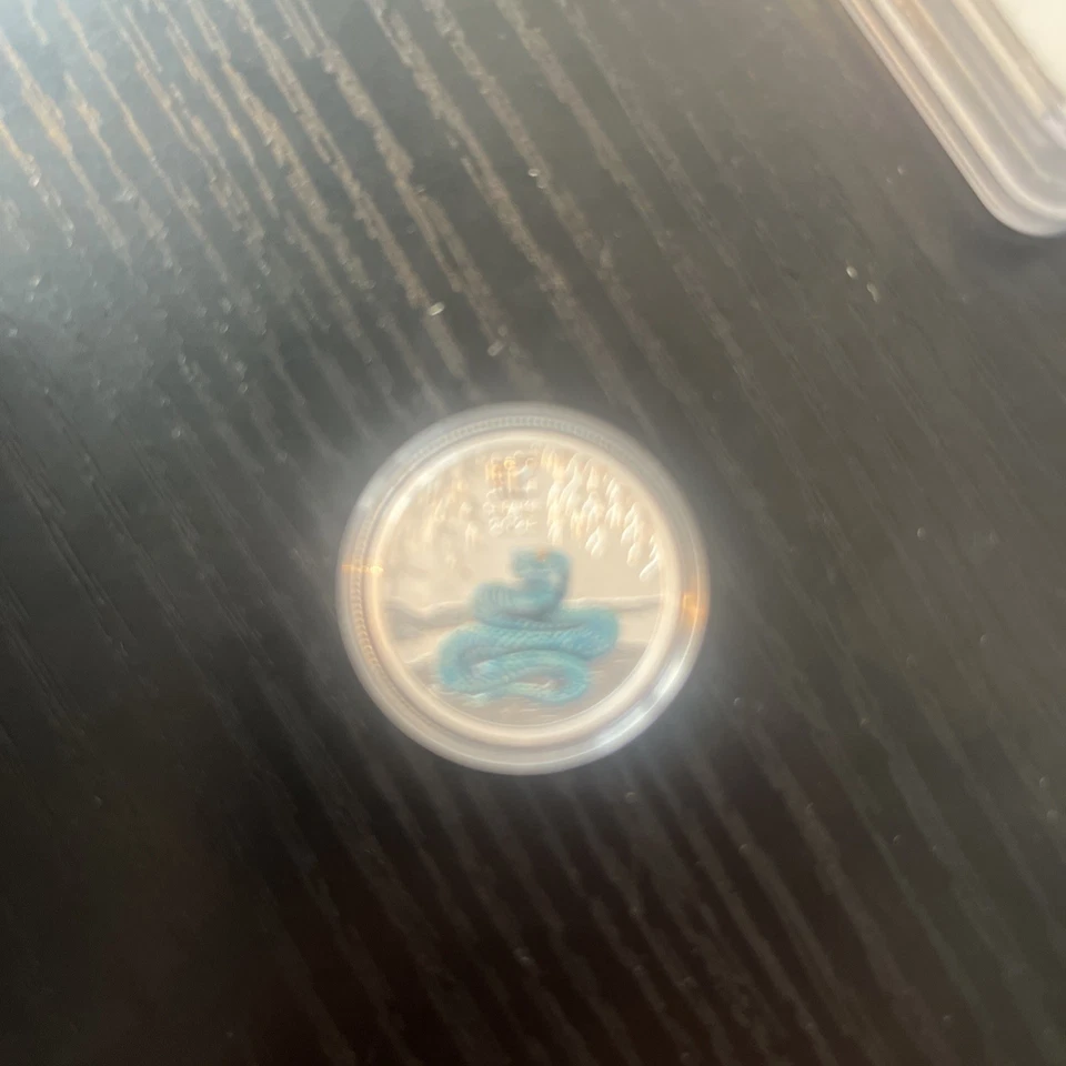 Perth Mint 1/4 Ounce Colorized Year Of The Snake Silver Round - Image 2 of 2