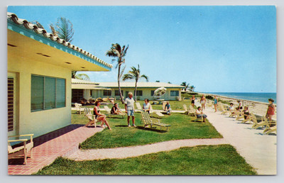 Ocean Pearl A1A Hillsboro Beach FL Deluxe Apartments Private Beach Postcard