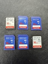 Lot of 6 SanDisk SDHC memory cards - 32 GB  16 GB - pre-owned