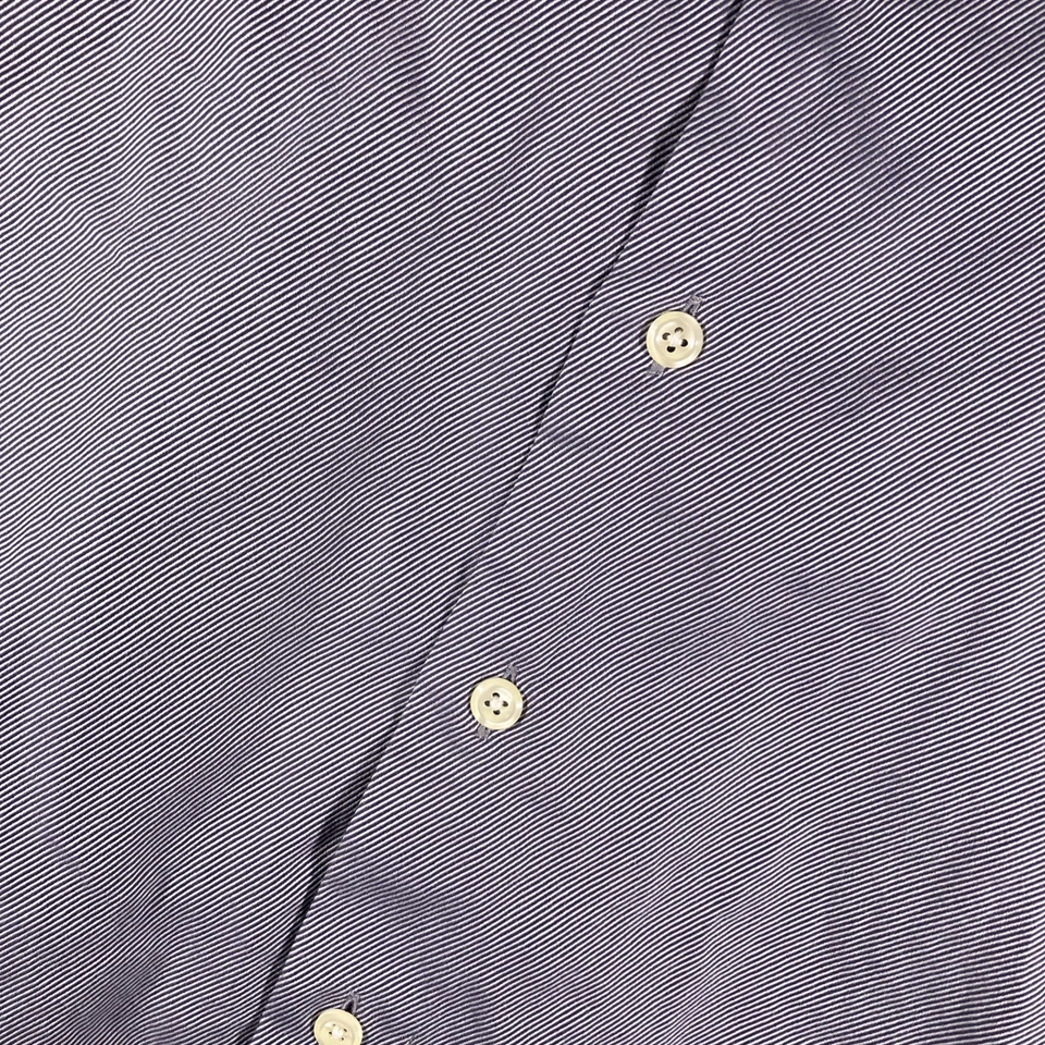 Camisa de vestir a rayas Armani Collezione para hombre 17x43 (grande) gris empresarial corporativa Foto 2 de 4