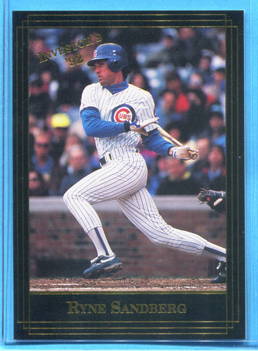 RYNE SANDBERG ~ 1992 Investor's Journal Baseball Black Gold Foil Card #83 - Picture 1 of 2